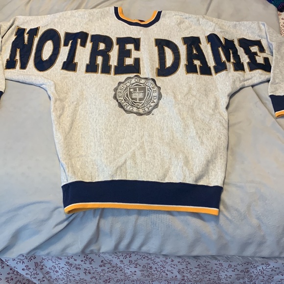 Legends athletics vintage crewneck sweatshirt heather gray Notre Dame size large - Picture 1 of 13